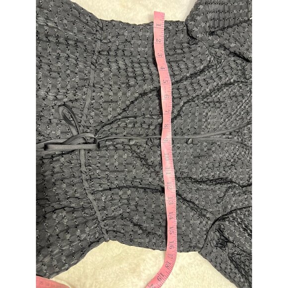 Shoshanna Teagan jet black tiered Aline stitched midi dress women size 10 - Picture 5 of 8